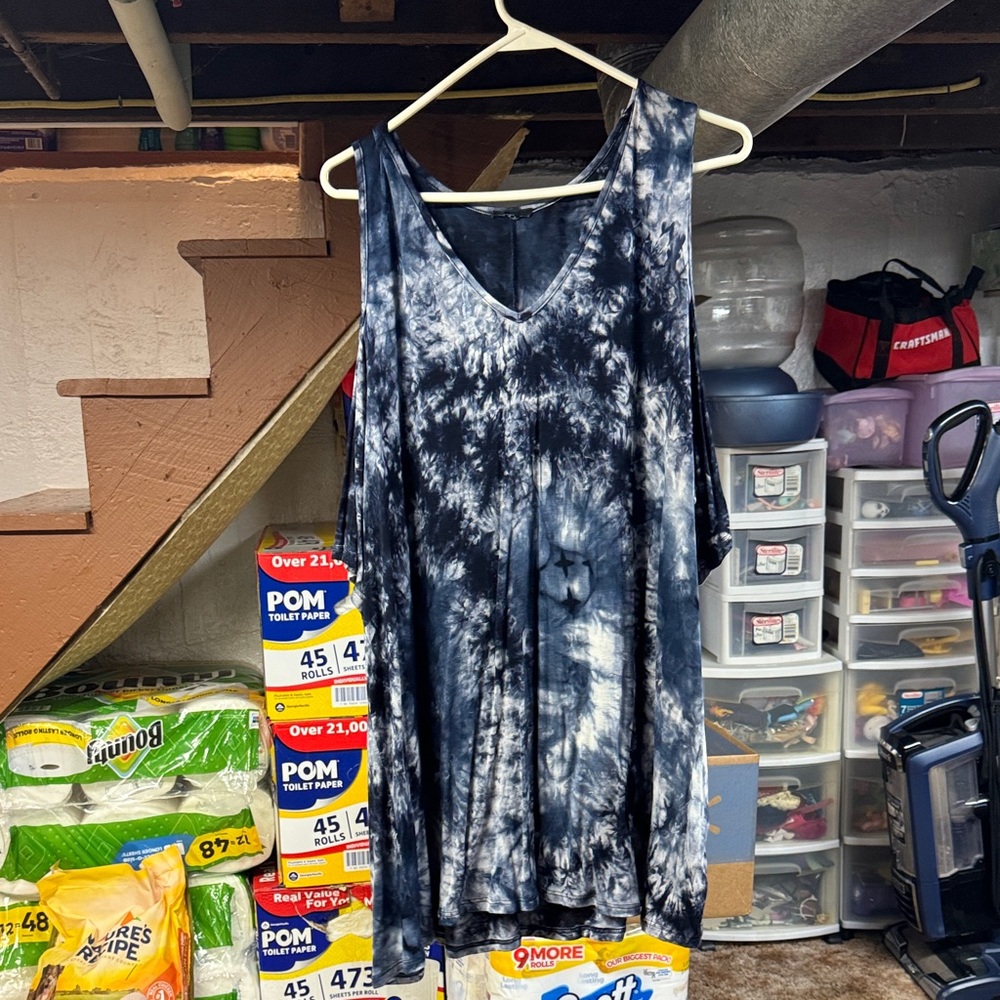 Tie-Dye Sleeveless Cold-Shoulder Top